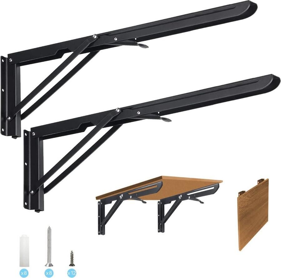 Zware Plankdrager 500 mm 2 Stuks Roestvrij Stalen Klapscharnier Voor Wandbeugels