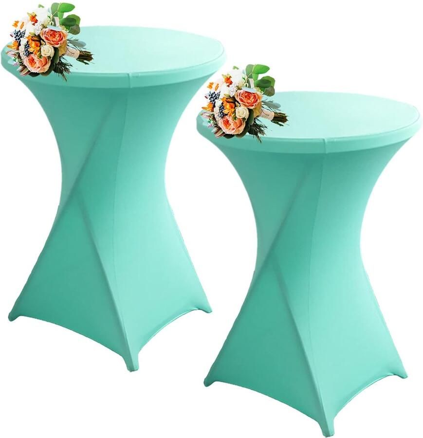 Zwart cocktail spandex stretch tafelkleed vlekbestendig set van 1 2 4