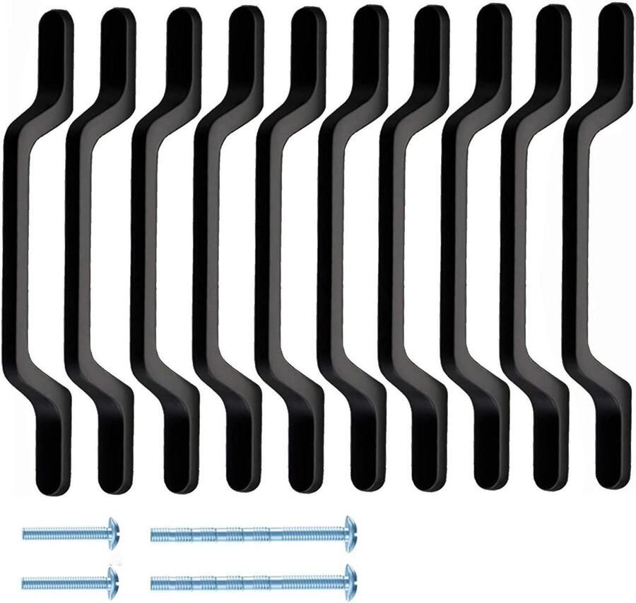 Zwarte matte kastgrepen voor kasten kastenladen schoenenrekken kledingkasten (10 96 mm)