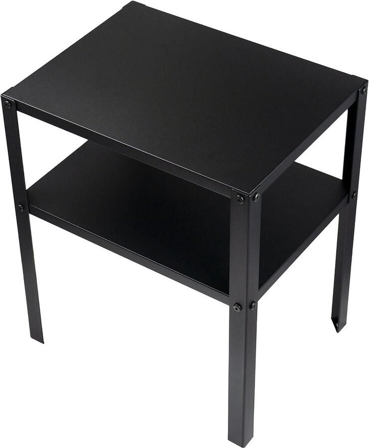 Zwart Metalen Opslag Nachtkastje KNARREVIK Decoratief Salontafel Met Plank