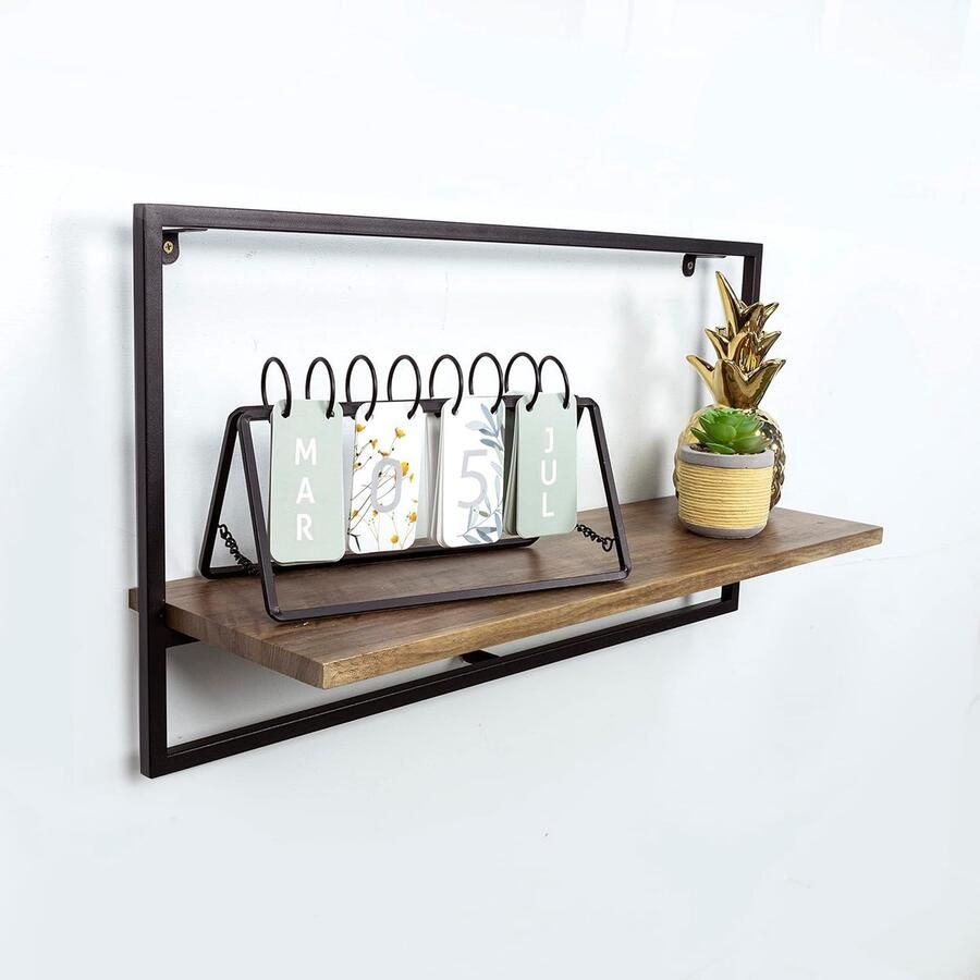 Zwart metalen wandplank modern ontwerp 1 laag