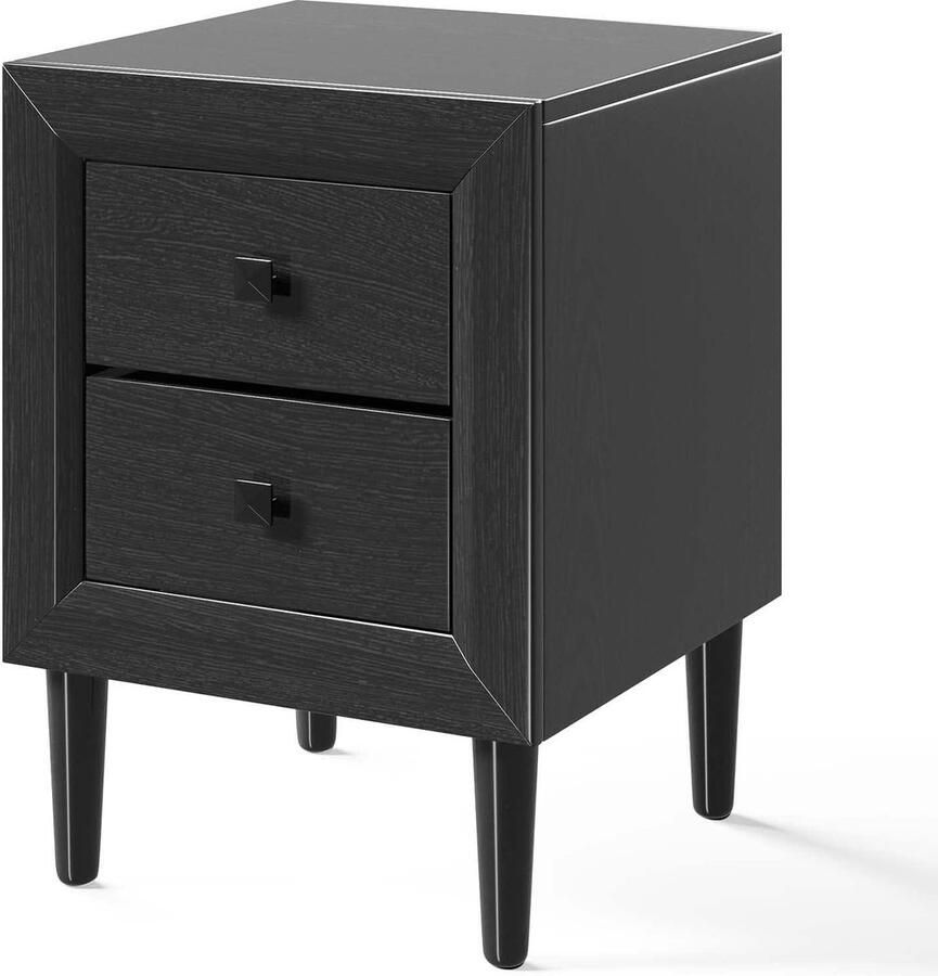 Zwart Nachtkastje Enkel met Lade Moderne Slaapkamermeubel nachtkastje zwart 60 cm hoog