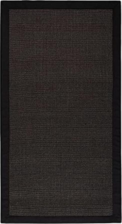 Zwart Sisal Tapijt met Katoenen Rand en Antislip Achterkant Perfect voor Elke Kamer