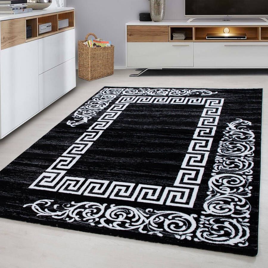 Zwart Tapijt Laagpolig Vloerkleed 120x170cm- Modern Woonkamer Salon Slaapkamer Eetkamer - Foto 5