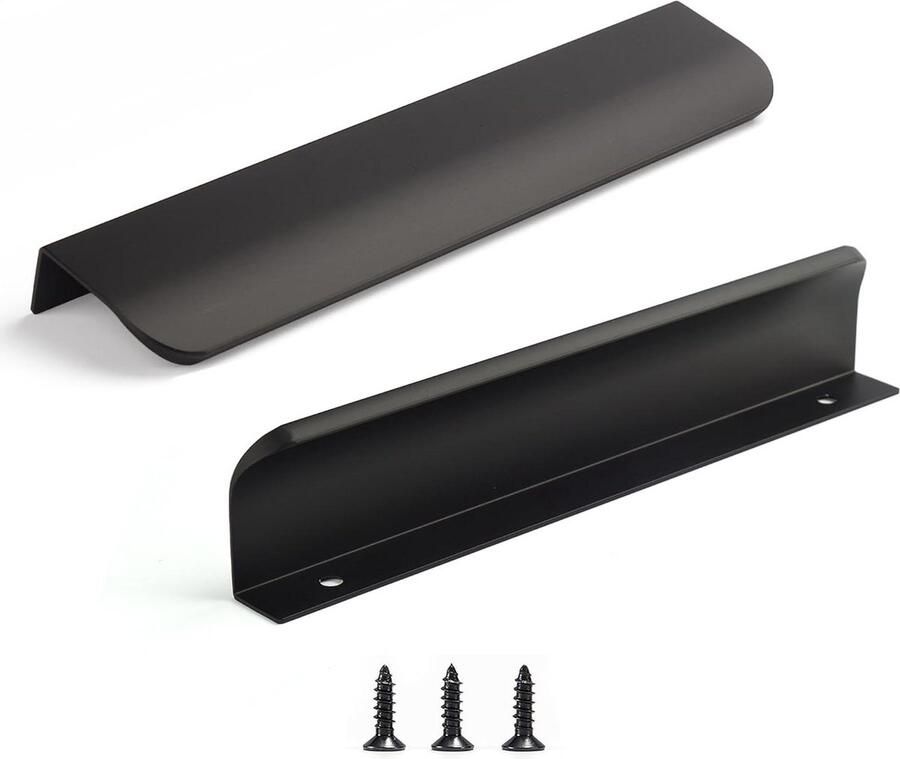 Zwart vinger trekt voor keukenkast Moderne Dresser Bar deurgrepen Set van 5 18 cm Eenvoudige installatie