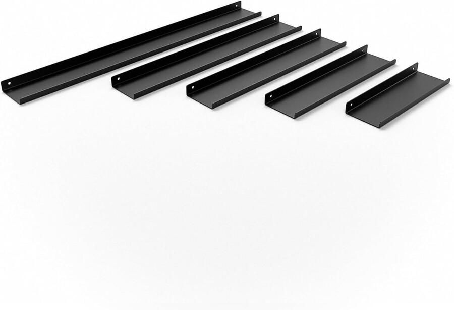 Zwart Wandrek 30-120 cm Metalen Fotolijst Sleutelplank en Badkamerrek Ideaal voor Planten en Decoraties