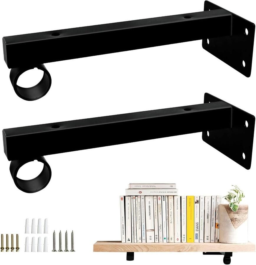 Zwart Wandrek Metalen Plankbeugel 1 stuk