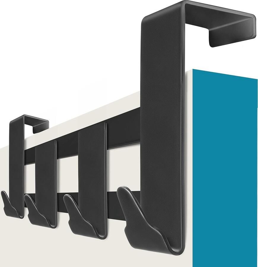 Zwart XXL Deurkapstok Antislip Kledinghaken voor Muurmontage