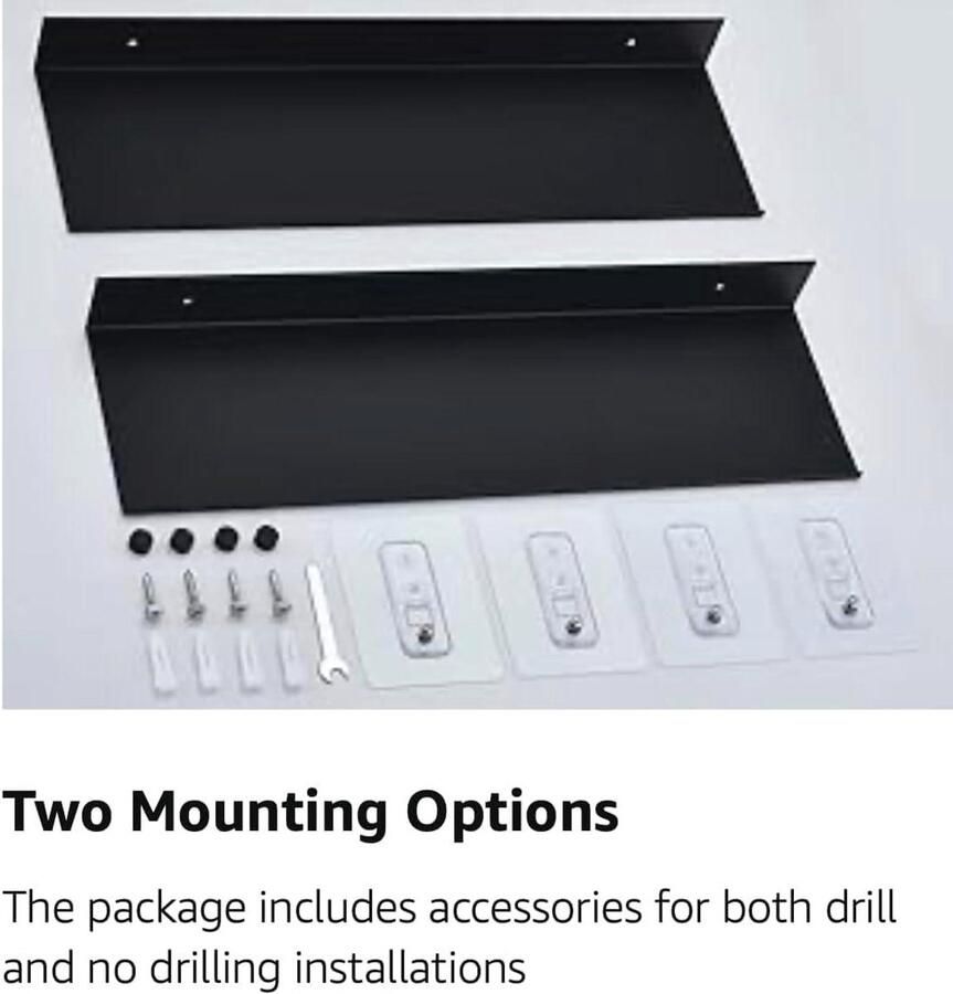 Zwarte badkamerplank set van 2 stuks wandmontage of zelfklevend waterdicht metalen zwevende planken voor woonkamer slaapkamer en keuken 40 cm