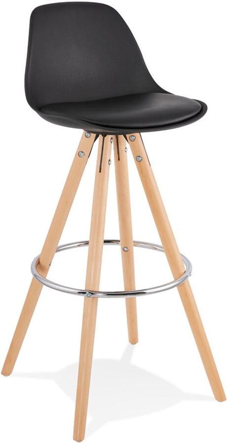 Zwarte Barkruk Hoge Kruk Elegant Ontwerp Comfortabel Gevoerde Zitting