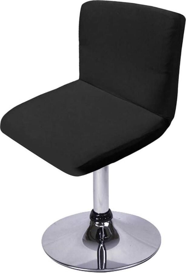 Zwarte Barkrukken Slipcovers met Rugleuning Stretch Stoel Cover voor Korte Swivel Eetkamer Stoel Barkruk Stoel BTSKY