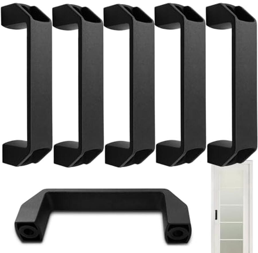 Zwarte Beugelgrepen 6 Stuks voor Keukenkasten Duurzaam Nylon met 120 mm Boorgatafstand