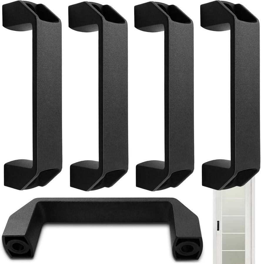 Zwarte beugelgrepen nylon meubelgrepen 6 stuks
