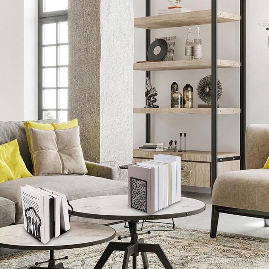 Zwarte boekenkast boekensteun van metaal Antislip rek voor boek Boekblok Voor kantoren scholen boekhandel