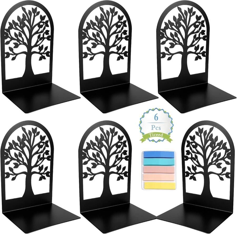 Zwarte Boekensteun Set Robuuste Boekenhouders voor Boekenkast Kantoor en Bibliotheek L-vormige Boekenstandaard 3 Paar