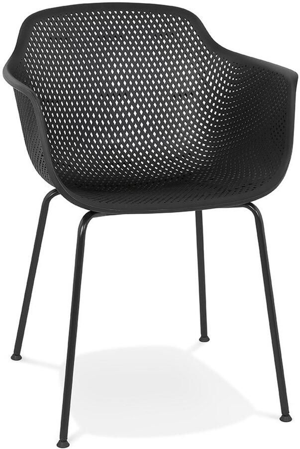 Zwarte Design Stoel Comfortabele Zitstoel Duurzaam voor Binnen en Buiten