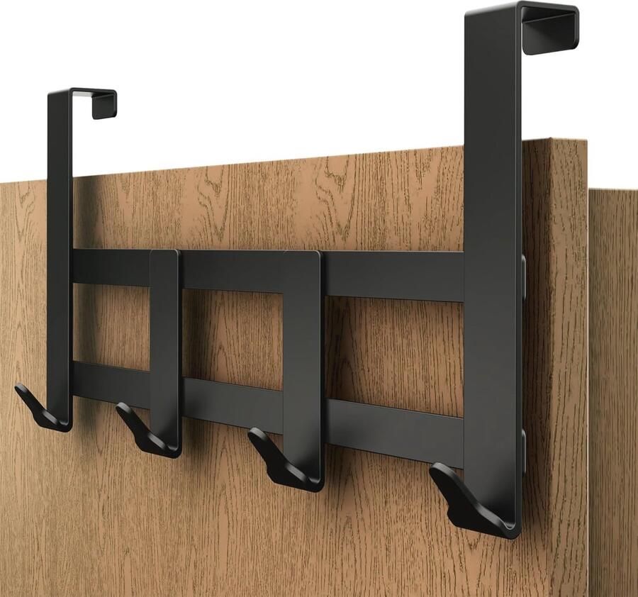 Zwarte Deurkapstok Stevige Kledinghaken voor Elke Deur Hoogwaardige Organizer voor de Hal