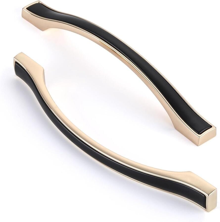 Zwarte en Gouden Keukengrepen 10 Stuks Meubelgrepen van Zinklegering