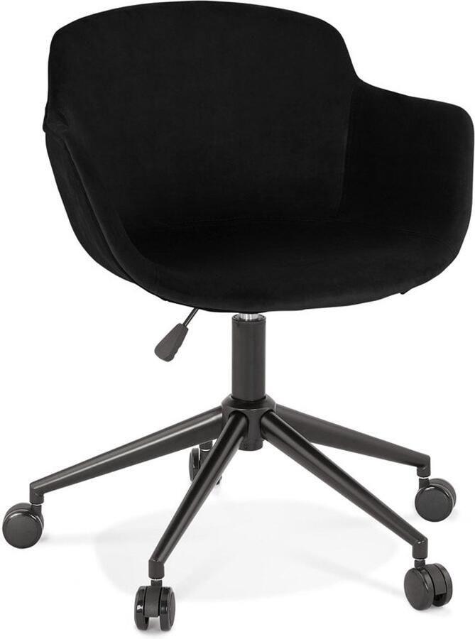 Zwarte Fluwelen Bureaustoel Retro Kantoormeubel Ergonomische ondersteuning