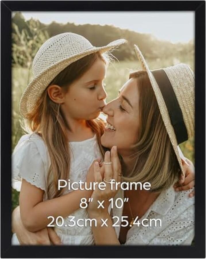 Zwarte fotolijst 10 x 8 voor muur of bureau display Perfect voor woonkamer en slaapkamer