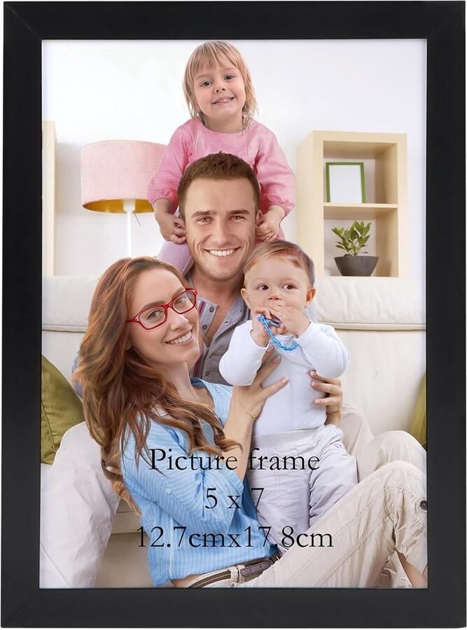 Zwarte fotolijst 7x5 Slank ontwerp Tafel en wand