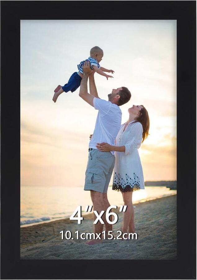 Zwarte Fotolijsten 6x4 met Standaard Voor Tafel of Muur