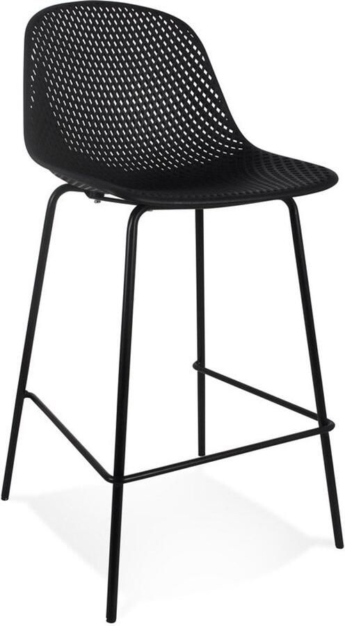 Zwarte Geperforeerde Snackkruk MINI Barkruk Ergonomisch Comfort Duurzaam Design