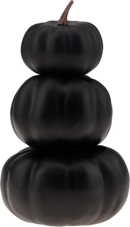 Zwarte gestapelde pompoenen toren kunstmatige Halloween-decoratie overschilderbare pompoenen geschikt voor veranda tafel keuken bruiloft voor in de herfst