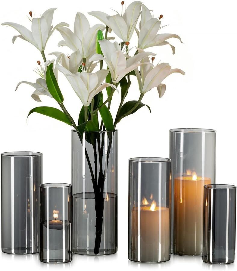 Zwarte glazen vaas geribbelde vazen ​​voor bloemen bloemenvaas voor tulpen geribbelde moderne vazen ​​voor woonkamer eetkamer slaapkamer plank bruiloft kantoor salontafel verjaardag 19 cm