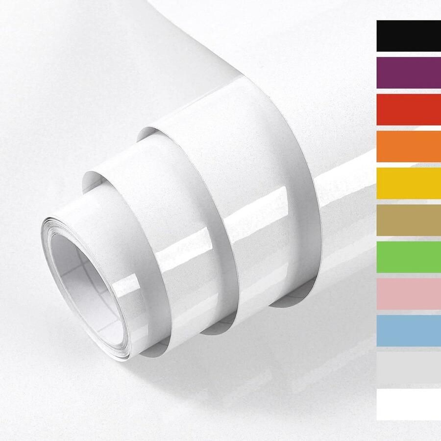 Zwarte Glitter Plakfolie 60 cm x 5 m Zelfklevende Hoogglans Meubelfolie voor Keuken en Decoratie