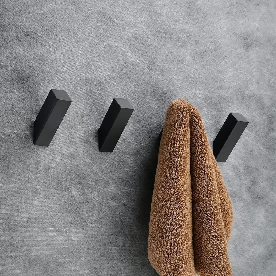 Zwarte Handdoekhaken voor Badkamer 4-Pack Wandmontage Robe Coat Haak Heavy Duty Hoed Rack Kleding Hanger Wandhaken