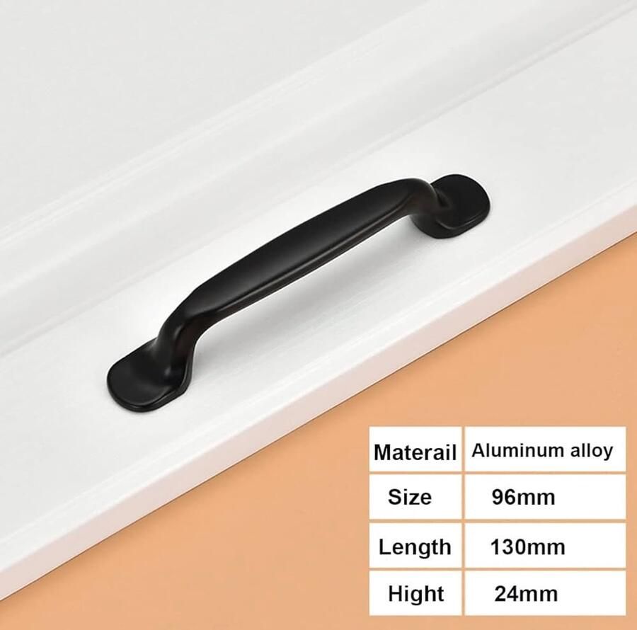 Zwarte Handgreep Aluminium Set van 2