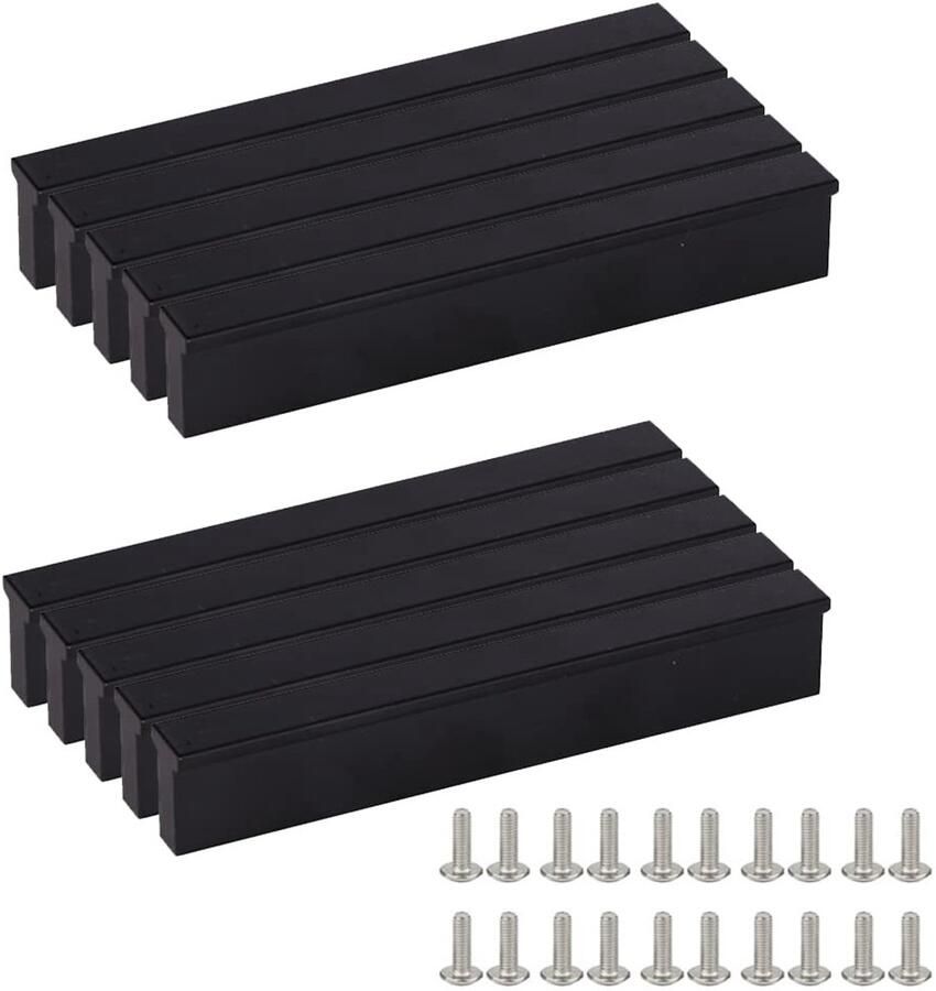 Zwarte handgrepen voor keukenkasten 10 stuks moderne uitstraling