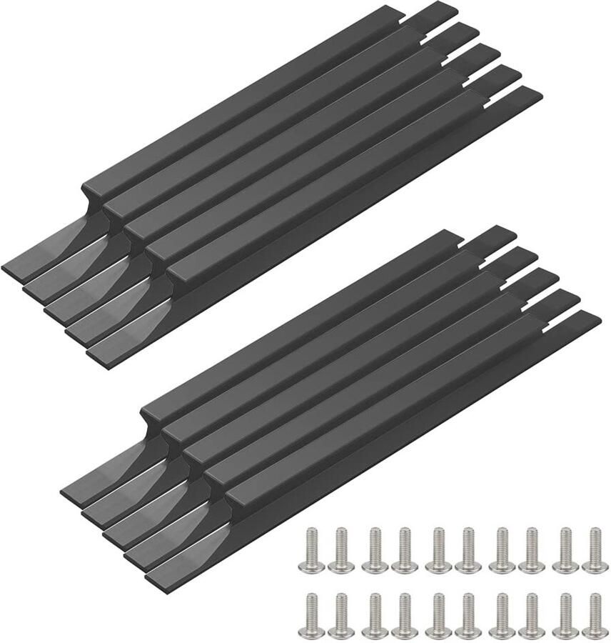 Zwarte handgrepen voor keukenkasten 160 mm afstand 10 stuks