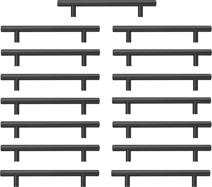 Zwarte Keuken Grepen 128mm Roestvrij Staal Spuitverf Zwart 15 Stuks cabinet handle black