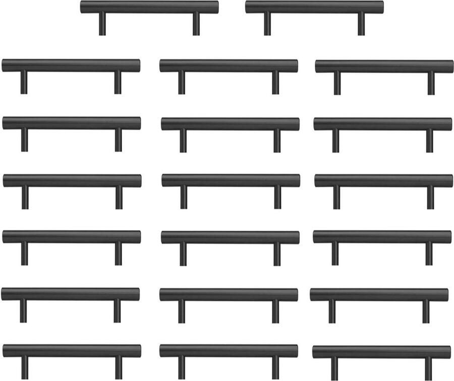 Zwarte Keuken Grepen Zwarte Keukenkast Grepen 20 Pcs 128mm Roestvrij Staal Spuitverf Zwart Gat Installatie