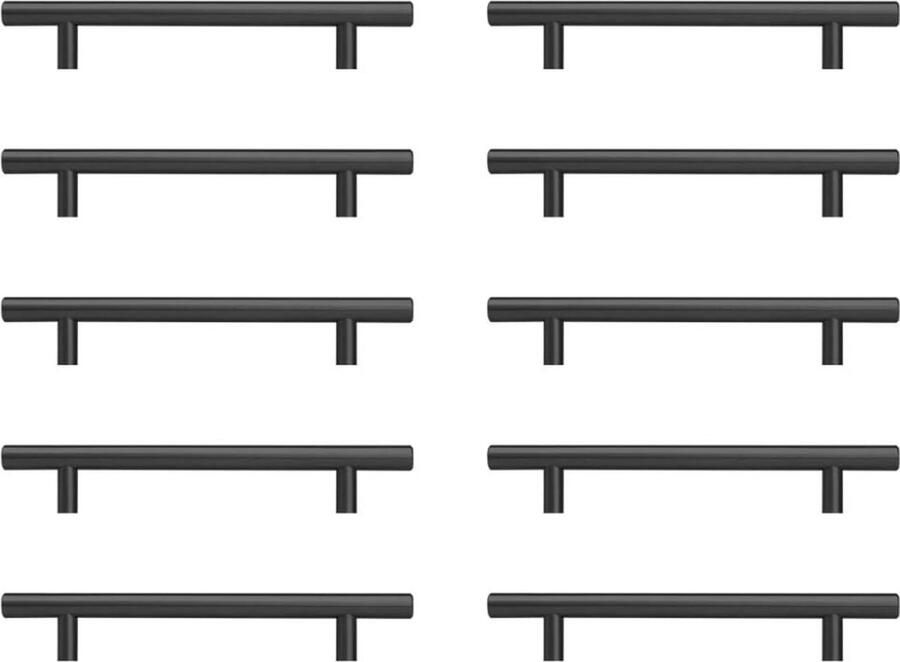 Zwarte Keuken Grepen Zwarte Keukenkast Grepen 10 Pcs 128mm Roestvrij Staal Spuitverf Zwart Gat Installatie 10 Pcs