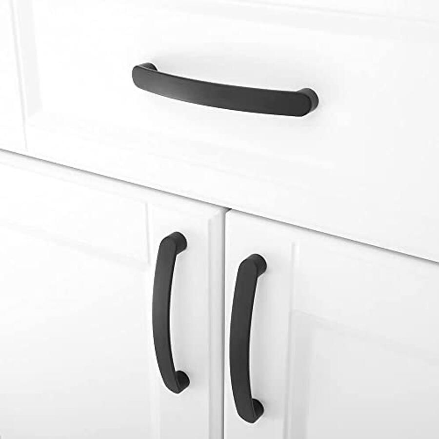 Zwarte Keukenkast Handgrepen 6 Stuks 128mm Keukendeurgrepen
