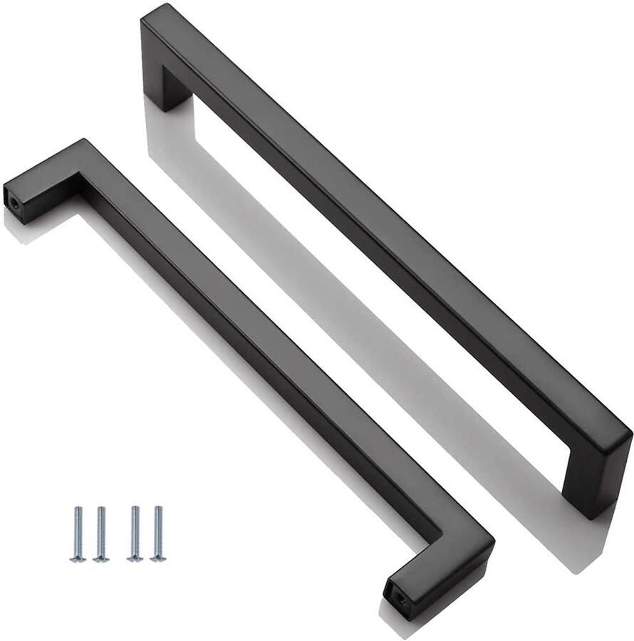 Zwarte Keukenkast Handgrepen Geschikt voor Kasten en Lades 2 Stuks 192mm