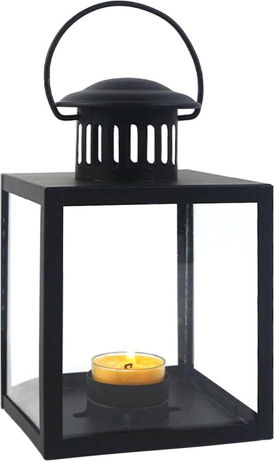 Zwarte lantaarns decoratief binnen hangende bruiloft orkaan lantaarn met helder glas boerderij kandelaar voor woonkamer veranda tafel mantel tuin wanddecoraties sfeervolle woondecoratie