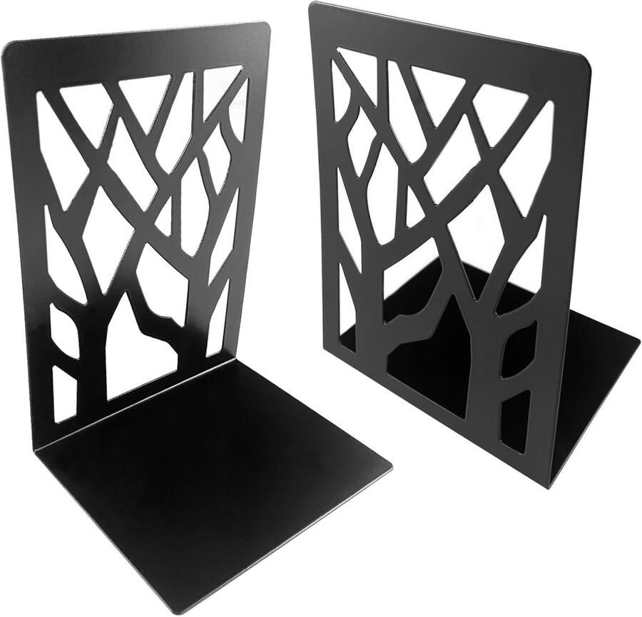 Zwarte metalen boekensteunen Boekenplank leesrek Boekenplank boekensteunen Met antislip pads Voor bibliotheek school kantoor thuis Verpakking van 2