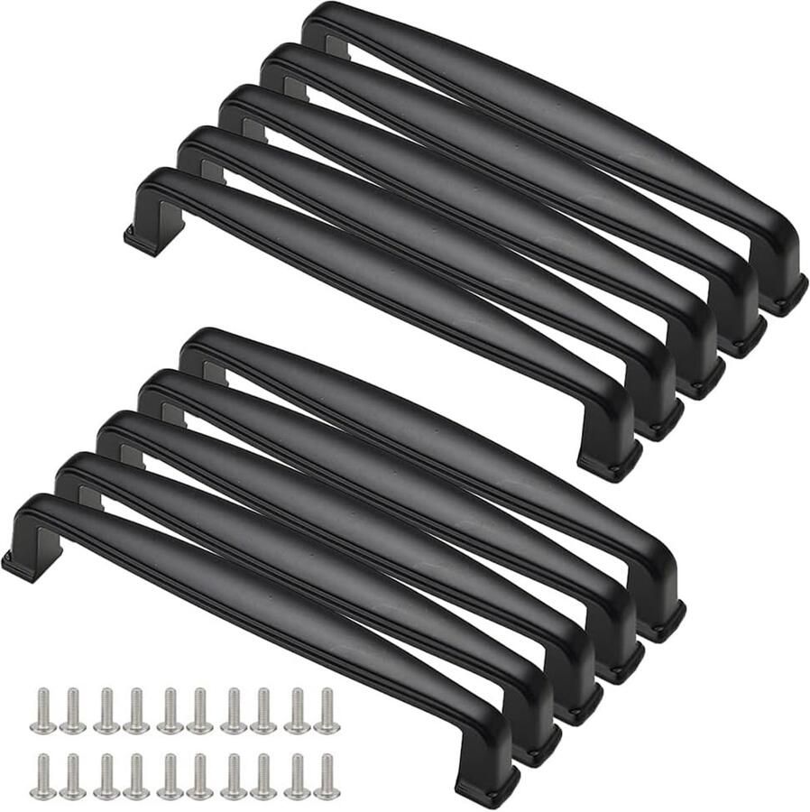 Zwarte Meubelgrepen 10 Stuks Geschikt voor Keuken en Kasten