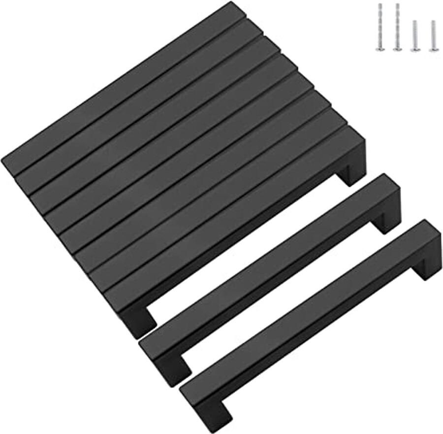 Zwarte Meubelgrepen 160 mm Stevige Roestvrijstalen Keukengrepen met Schroeven