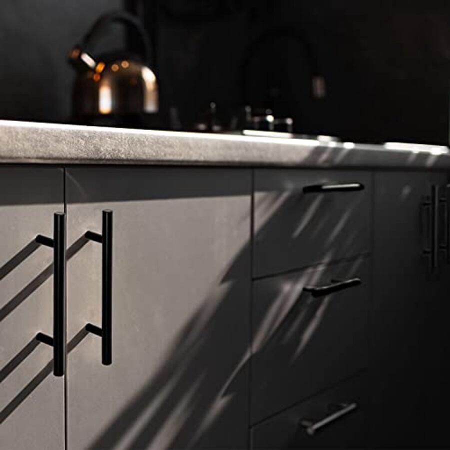 Zwarte Meubelgrepen 64 mm Roestvrij Staal Mat (5 Stuks)