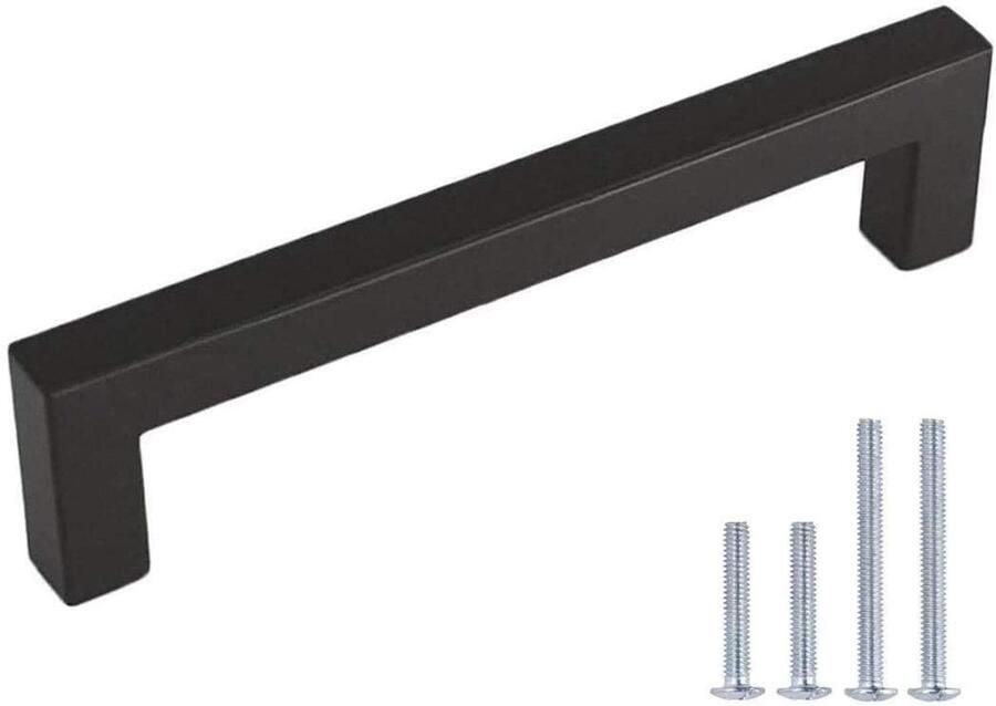 Zwarte meubelgrepen moderne kastgrepen 1 stuk roestvrij staal 160 mm