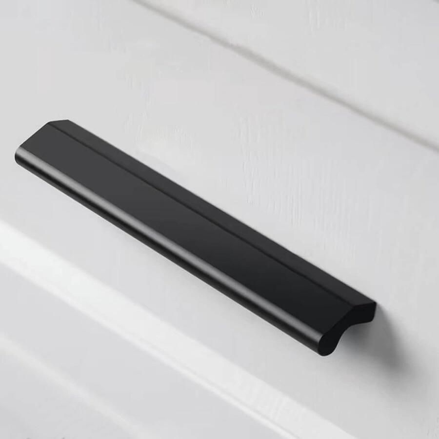 Zwarte meubelgrepen stijlvolle handgrepen voor kast en lade 4 stuks 150 mm aluminium