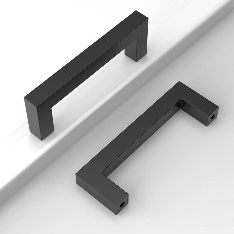 Zwarte Meubelgrepen van Roestvrij Staal 96 mm Gatafstand Geschikt voor Keuken en Kledingkasten 15 Stuks