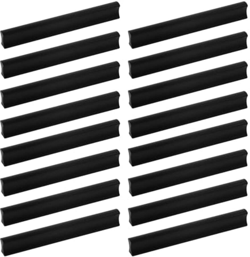 Zwarte meubelgrepen voor kasten en laden 16 stuks 96 mm gatafstand aluminium