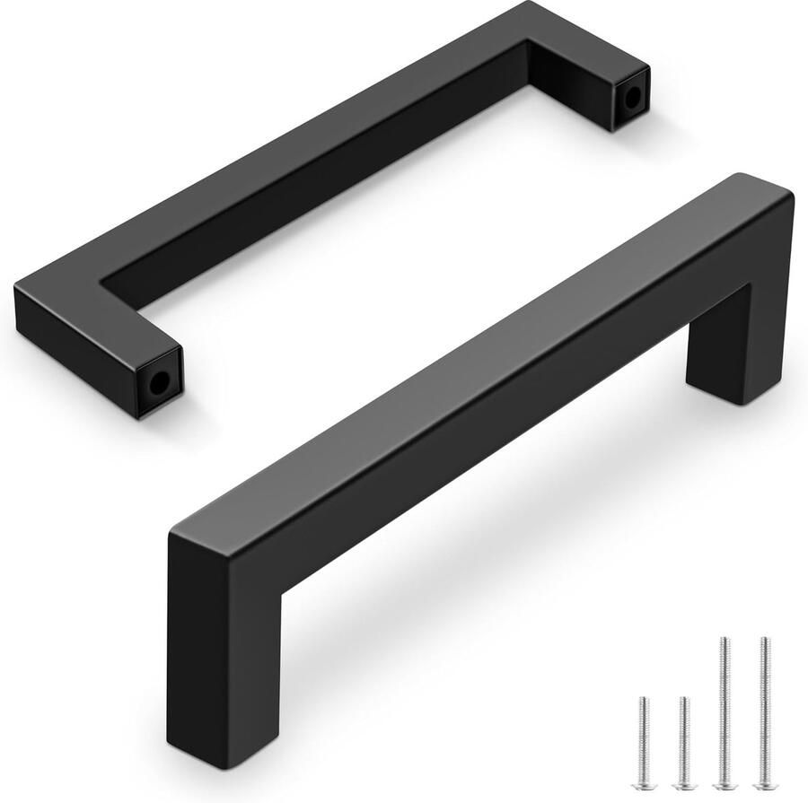 Zwarte Meubelhandvatten RVS Mat Moderne Design 10 Stuks