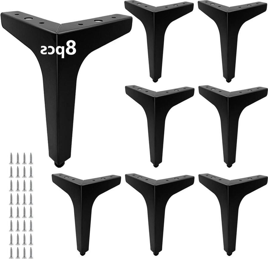 Zwarte meubelpoten Salontafelpoten van 15 cm Set van 8 Duurzame bankpoten